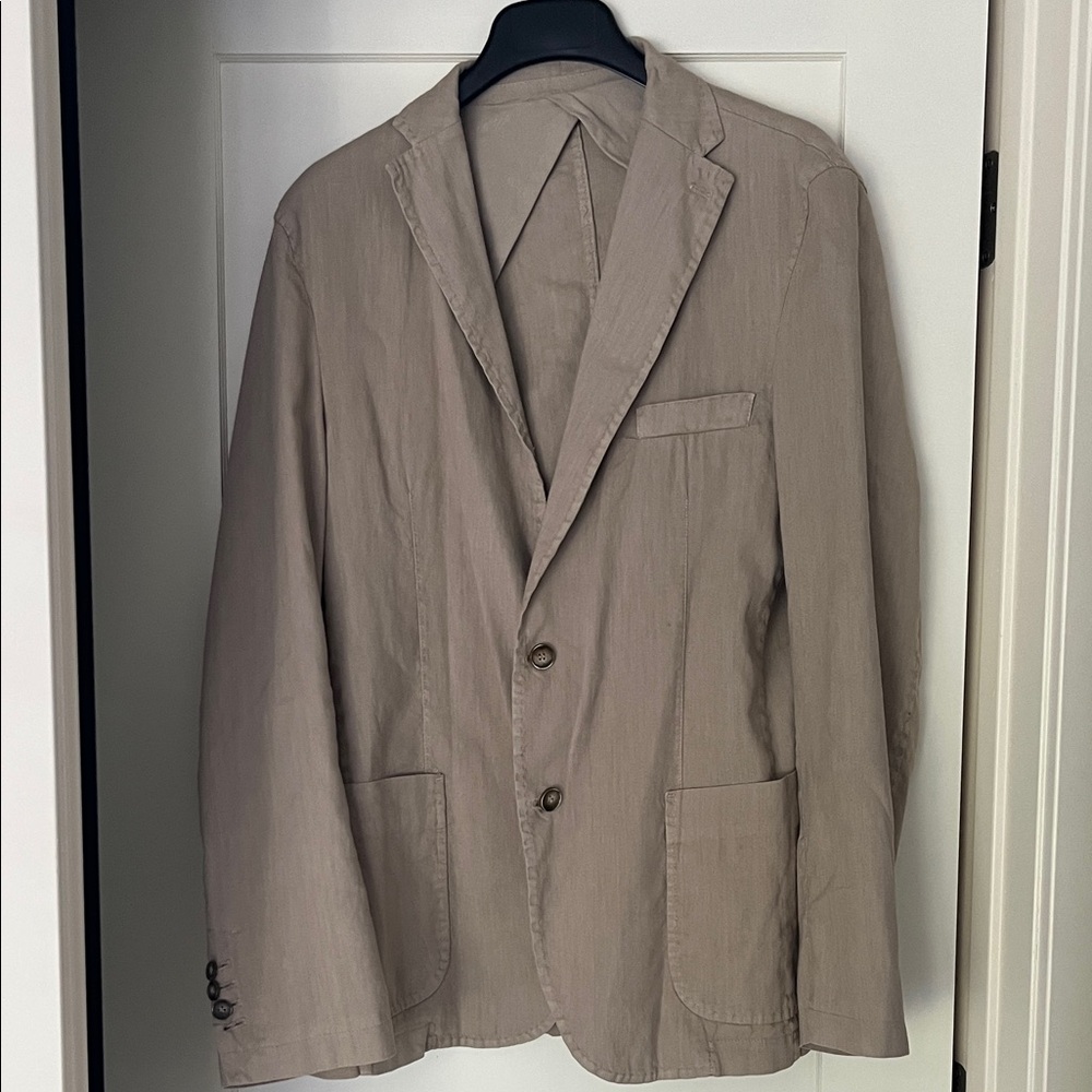 Men's Tan Linen/Cotton Blazer Made in Italy 🇮🇹 Spada Roma size euro 56